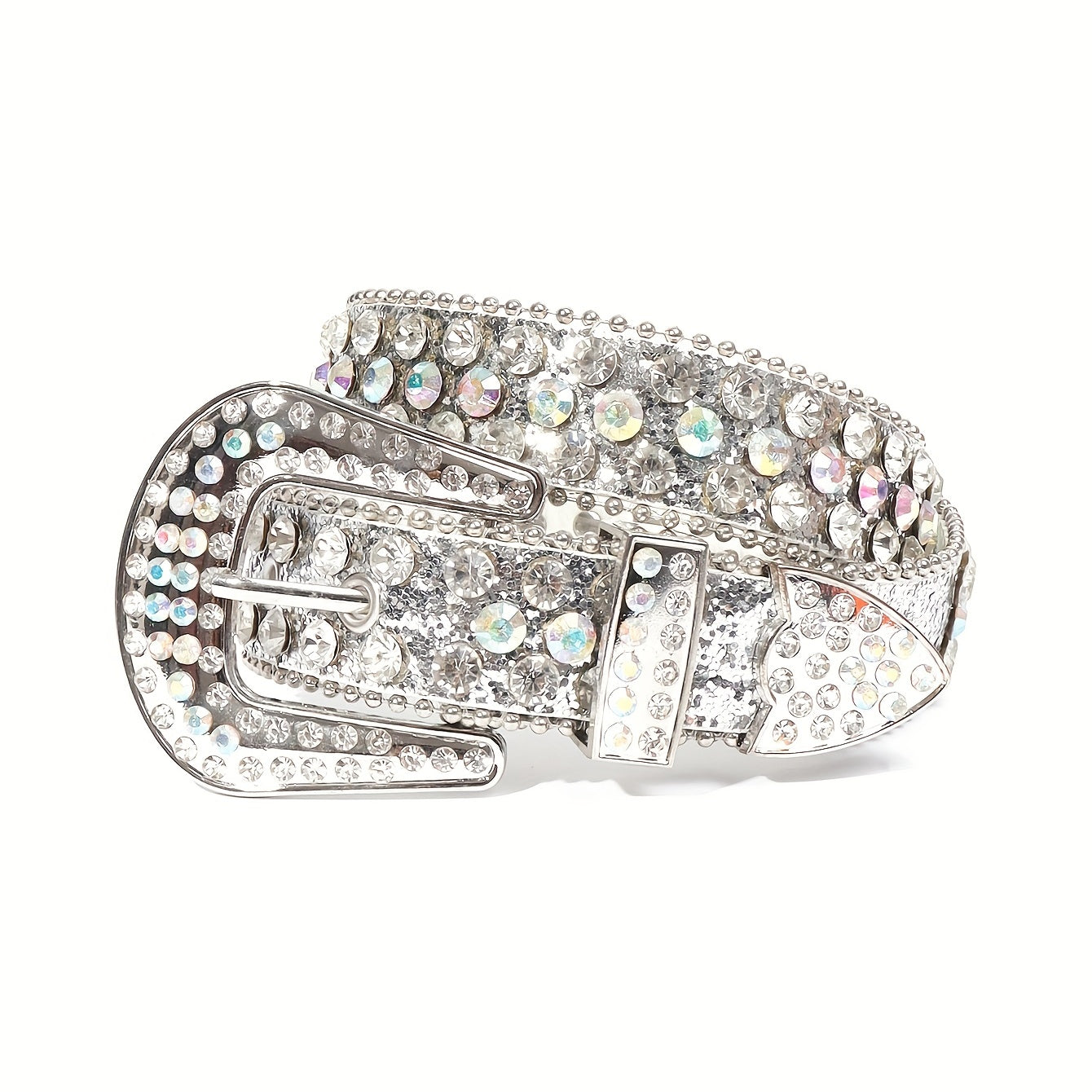 Kids Rhinestone Western Leather Belt for Boys Girls