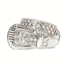 Kids Rhinestone Western Leather Belt for Boys Girls