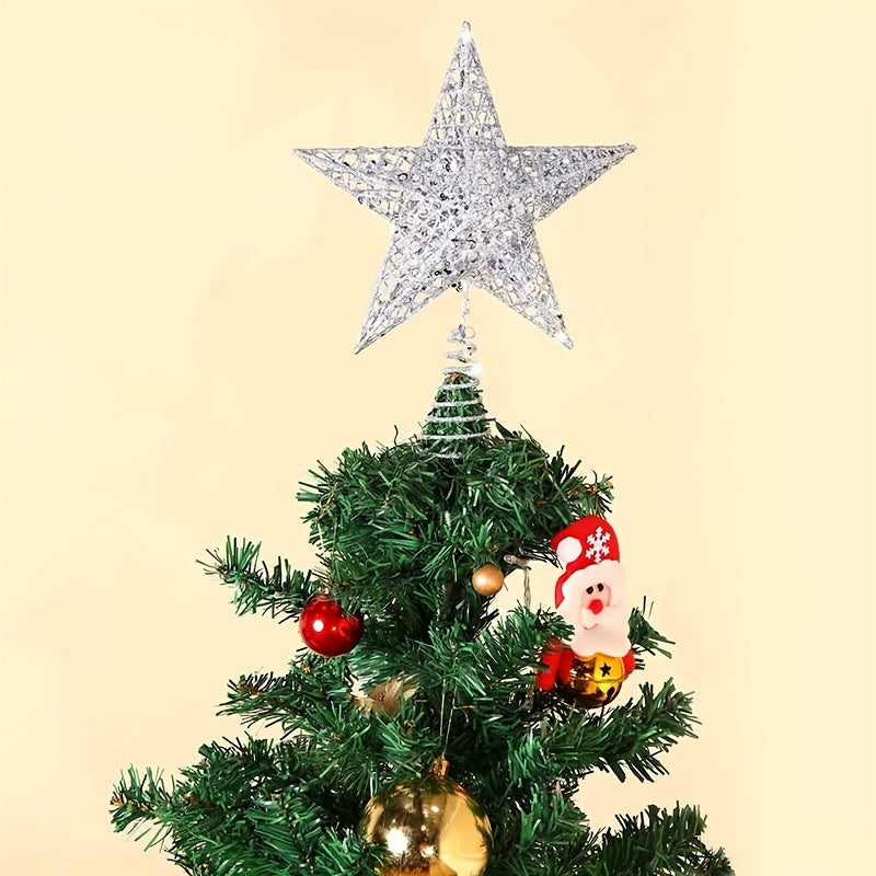1pc Glitter Christmas Tree Star Topper Top Hat Decorations