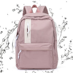 Colorblock School Bag Preppy Daypack All Match Zipper Travel Bag