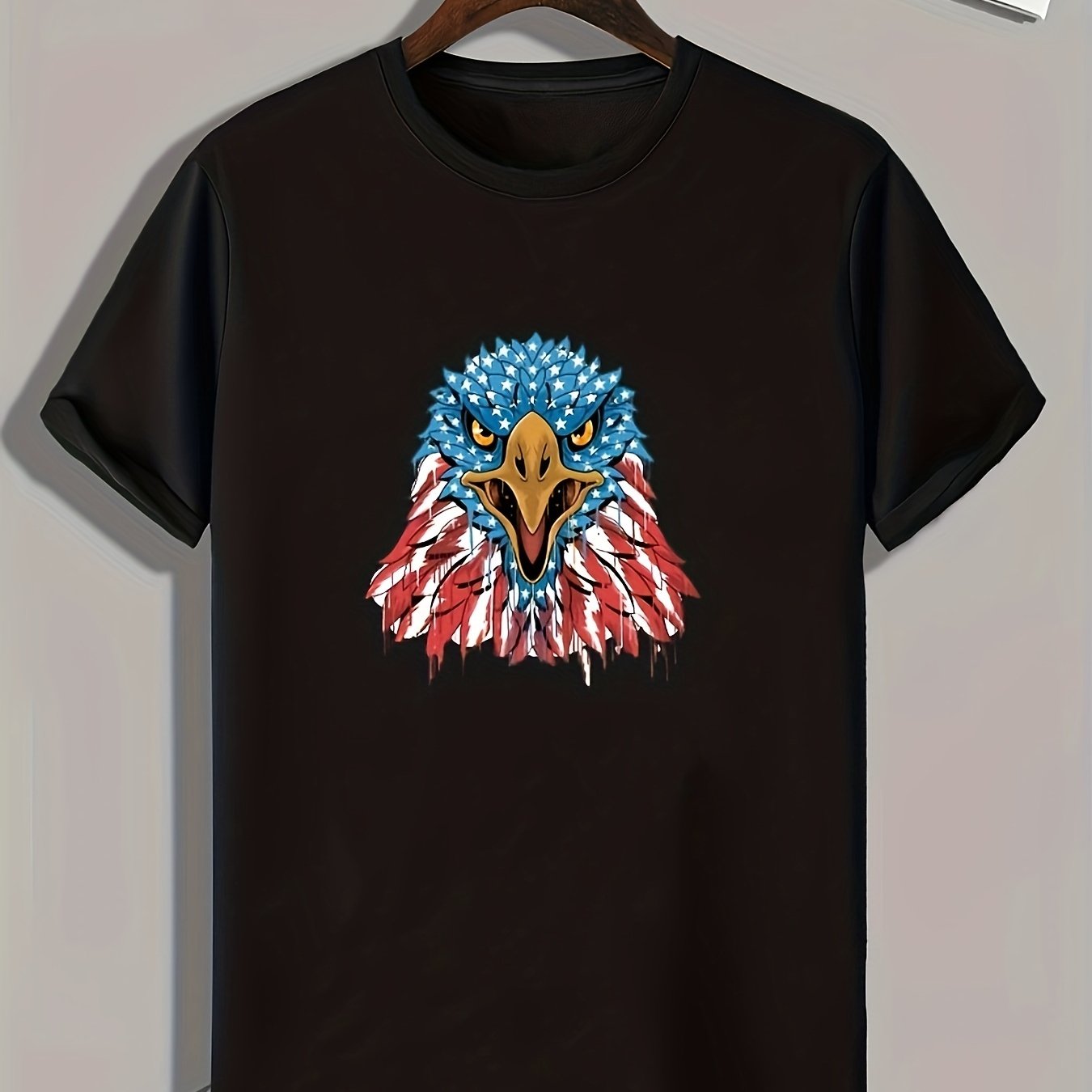 Eagle Head Print Men's Graphic T-shirt for Summer