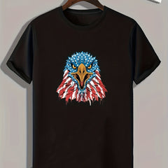 Eagle Head Print Men's Graphic T-shirt for Summer