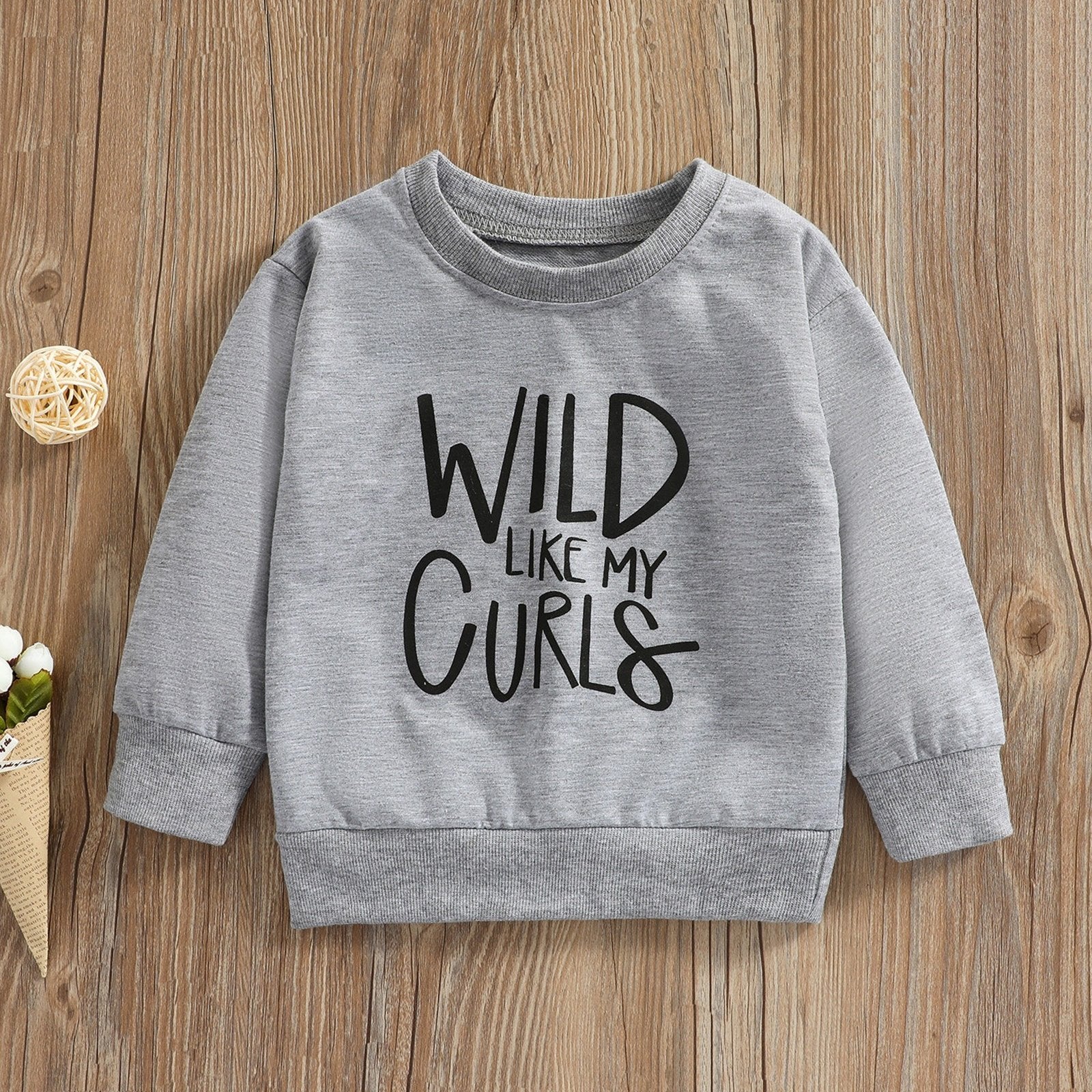 Toddler Girls Letter Print Sweatshirt, Long Sleeve