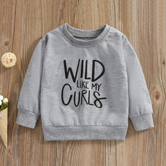 Toddler Girls Letter Print Sweatshirt, Long Sleeve