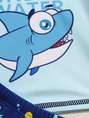 Boys' Shark Swimming Trunks & Tops Set for Beach Vacation