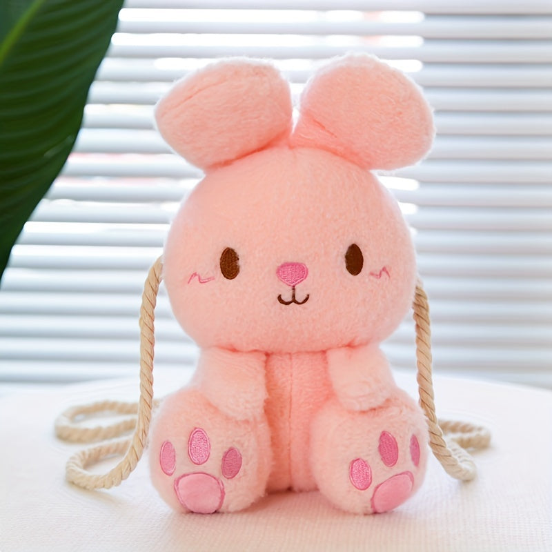 Kids Cartoon Plush Rabbit Bag Coin Purse Crossbody Travel Bag