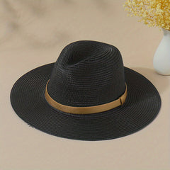 Straw Sun Hat Jazz Fedora Cap Unisex Beach Hats For Women Men