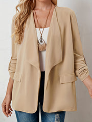Casual Blazer Women's Plus Solid Blazer