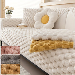 Plush Sofa Slipcover Non-slip Couch Cover Furniture Protector