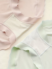 2 Pack Plus Size Seamless High Waisted Ruffle Trim Modal Briefs Set