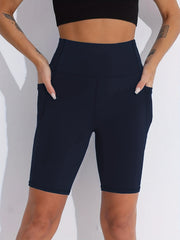 High Waisted Gym Shorts With Pocket Women's Activewear