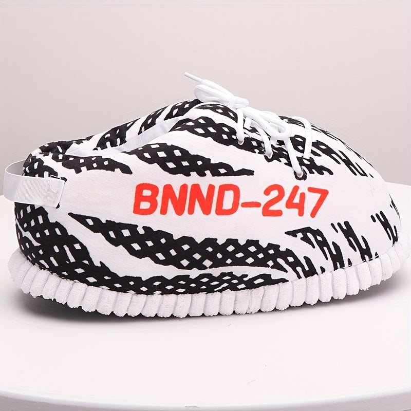 Men's Striped Cozy Slides Soft Slip On Slippers Comfortable House Shoes