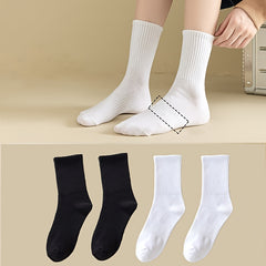 2 Pairs Classic Crew Socks Women's Stockings