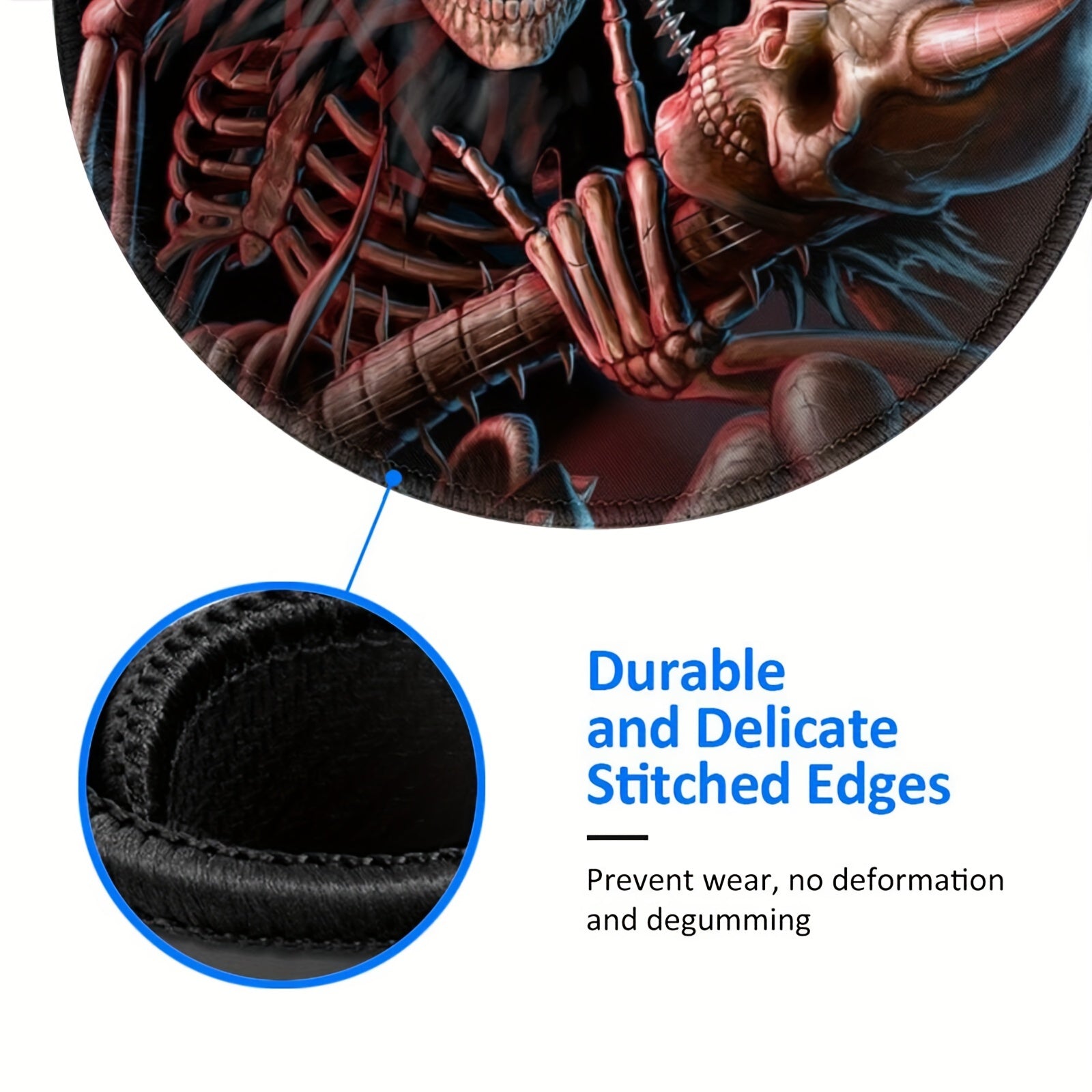 Circular Sewn Edge Mousepad The Old Skull Pattern