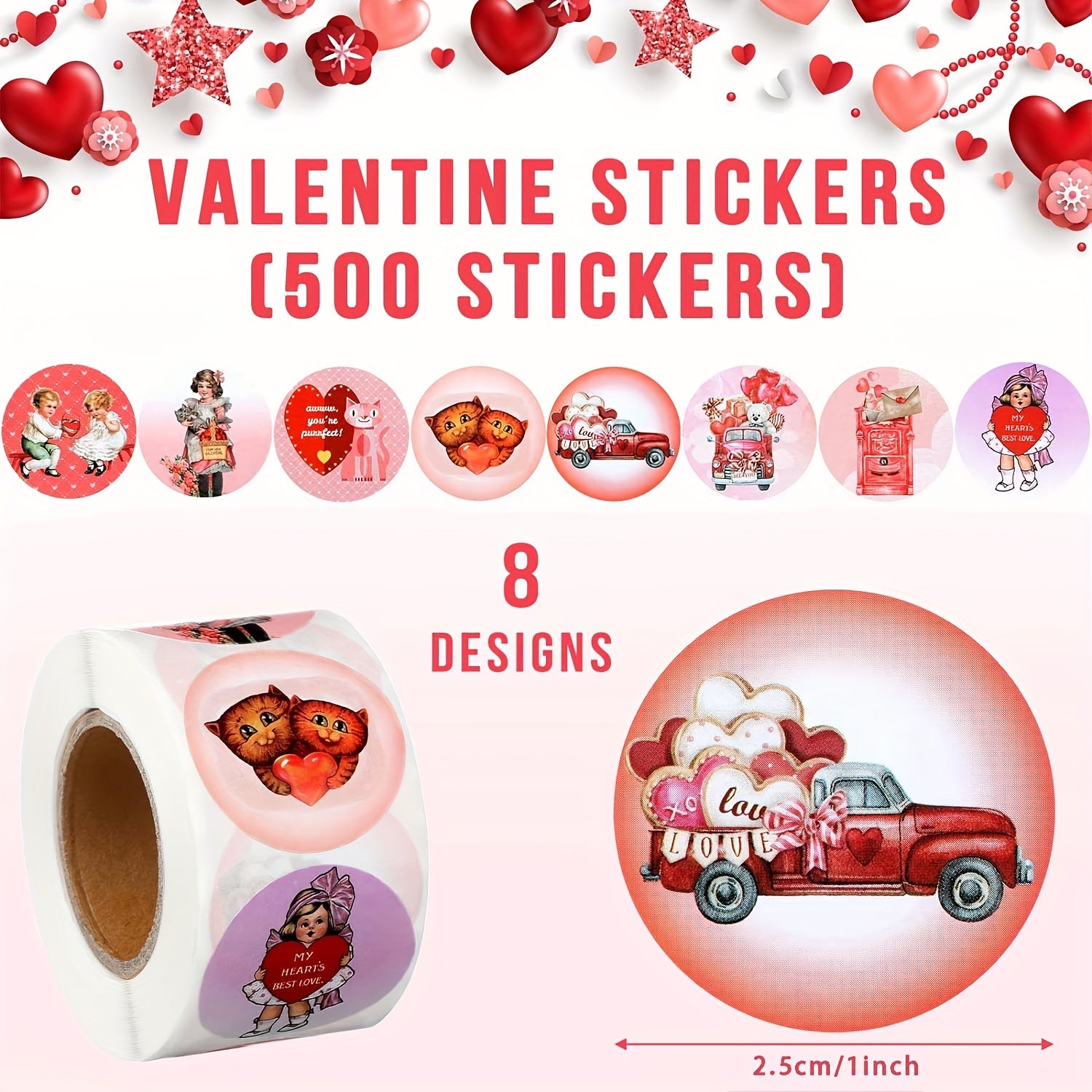 500pcs Love Stickers Crafts Confession Stickers Classroom Decorative Stickers