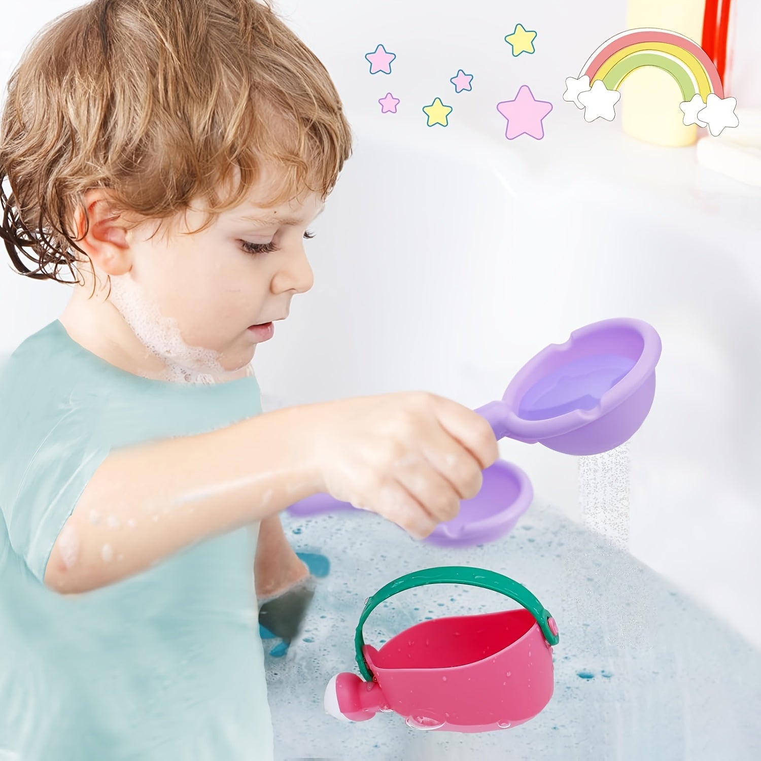 5pcs Baby Bath Toys Non Toxic for 1-3 Years Old Children Kids Gift