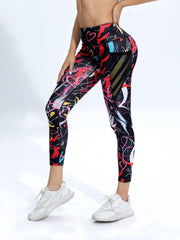 Printed Slimming Yoga Pants High Stretch Fitness Running Pants