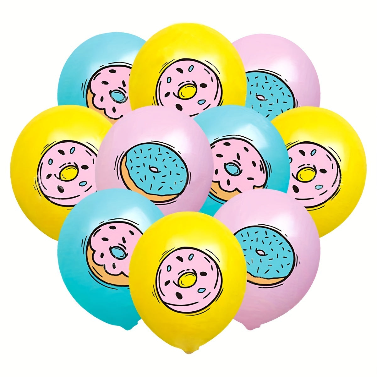 32pc Donut Birthday Party Set Pull Flag Cake Insert Balloon Supplies