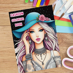 Girl Coloring Book for Creative Imagination and Anxiety Relief