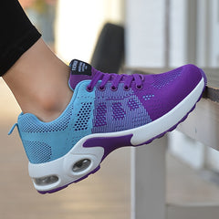 Contrast Knit Sneakers Air Cushion Non slip Running Shoes