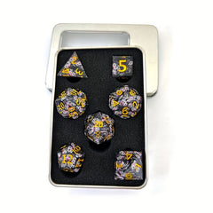 7pcs Resin Butterfly Luminous Dice Polyhedral Sharp Dice Creative Desktop