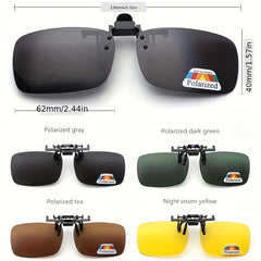 4pcs Clip on Flip Up Sunglasses Polarized Night Vision Glasses