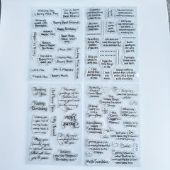 4 Sheets Rubber Stamp Set for Card Making Scrapbooking DIY Journaling