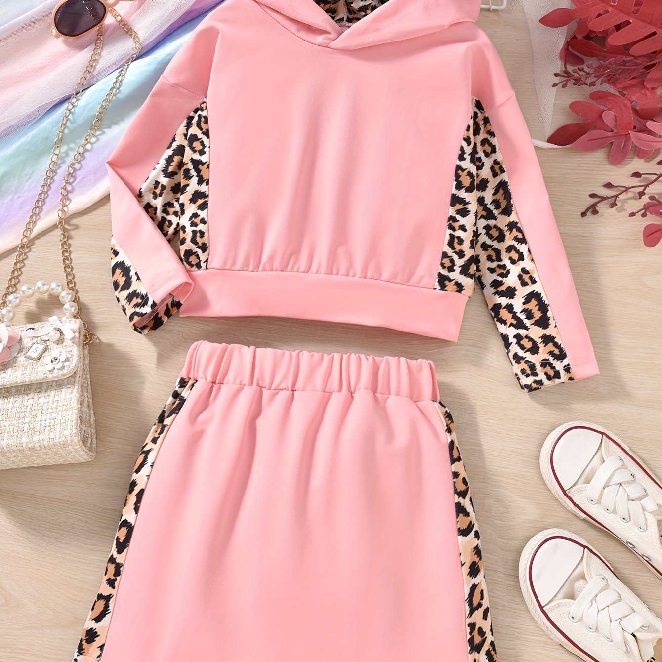 Girl's Plaid Hoodie & Shorts Set for Summer Spring