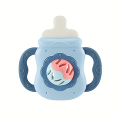 Baby Teether Rattle Soft Teething Toy Early Education Toy Baby Bottle Teether