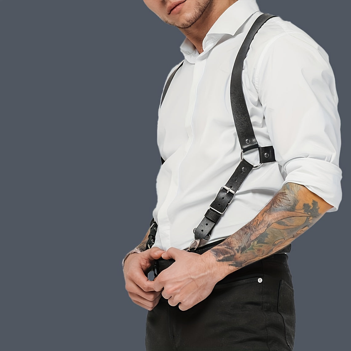 Men's Gothic Leather Suspenders