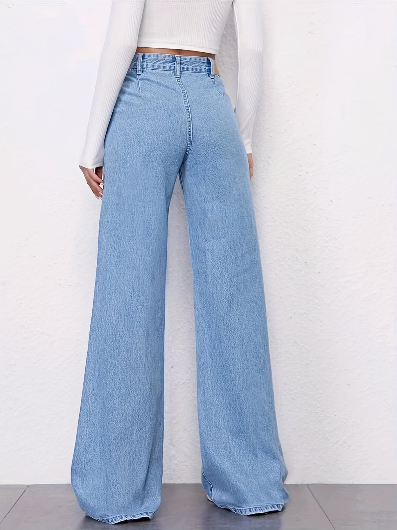 High Waist Wide Leg Baggy Jeans Women's Denim Clothing