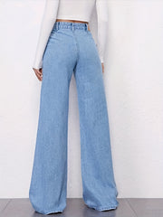 High Waist Wide Leg Baggy Jeans Women's Denim Clothing