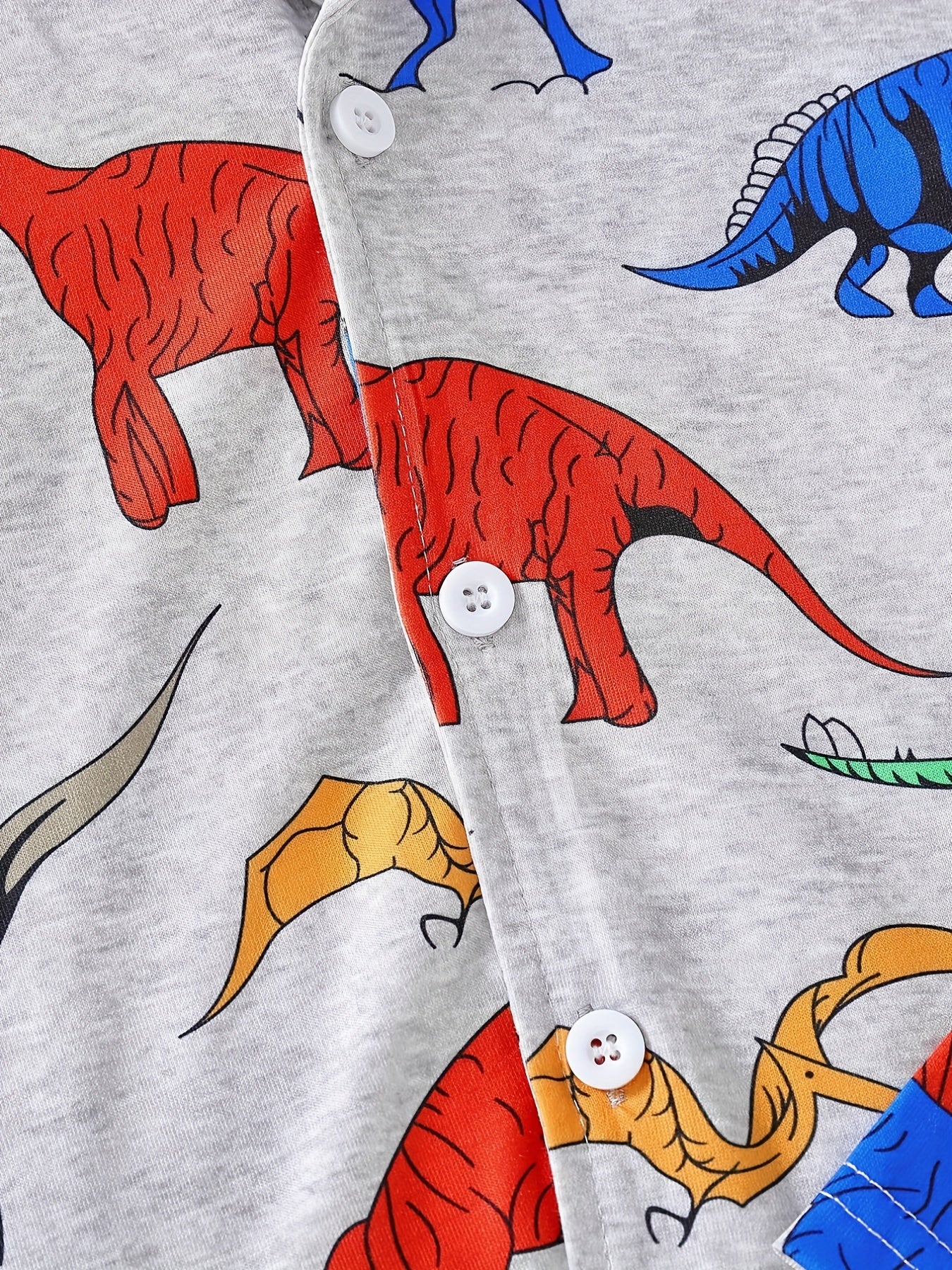 Boys Dinosaur Print Long Sleeve Pajama Set