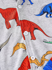 Boys Dinosaur Print Long Sleeve Pajama Set