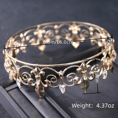 Vintage Golden Crystal Wedding Tiara Bridal Crown
