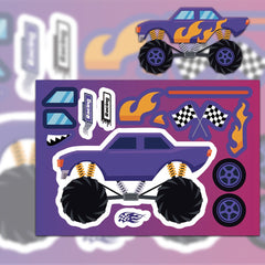 8pcs Bigfoot Truck DIY Stickers Water Bottles Bikes Scooters Skateboa