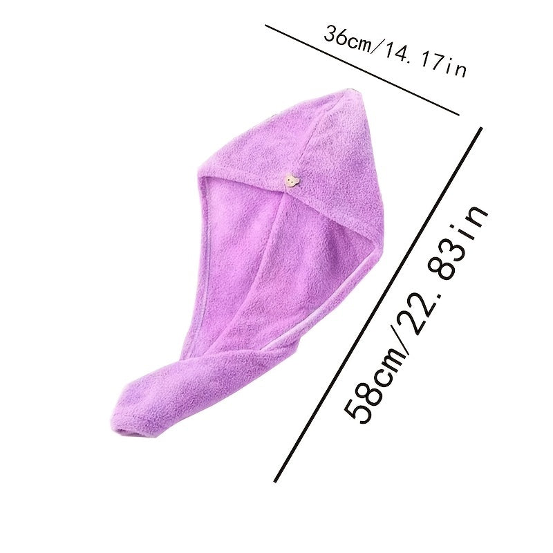 Soft Coral Fleece Hair Drying Towel Cap Easy Absorbent
