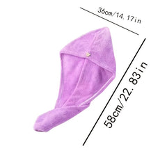 Soft Coral Fleece Hair Drying Towel Cap Easy Absorbent