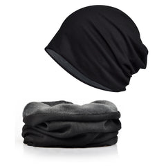 Men's Winter Beanie Hat Scarf Set Fleece Lined Snow Knit Ski Cap