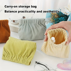 Corduroy Beauty Case Makeup Organizer Travel Toiletry Bag