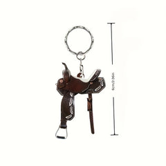 Western Cowboy Saddle Keychain Rearview Mirror Decoration