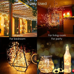 Outdoor Solar String Lights Waterproof Christmas Tree Light Lamp Garden 100 LED