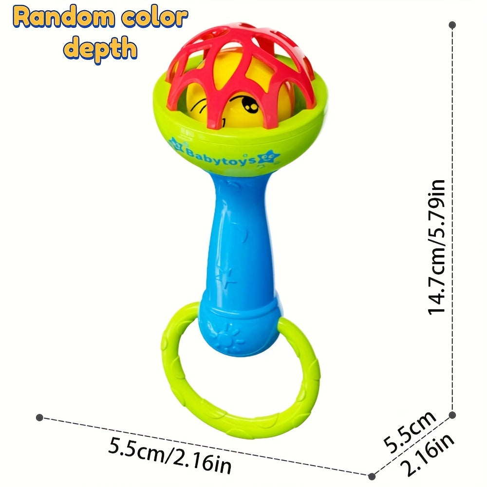 3pcs Novel Red Hand Cranked Bell & Ball Grabbing Toys for Happy Children