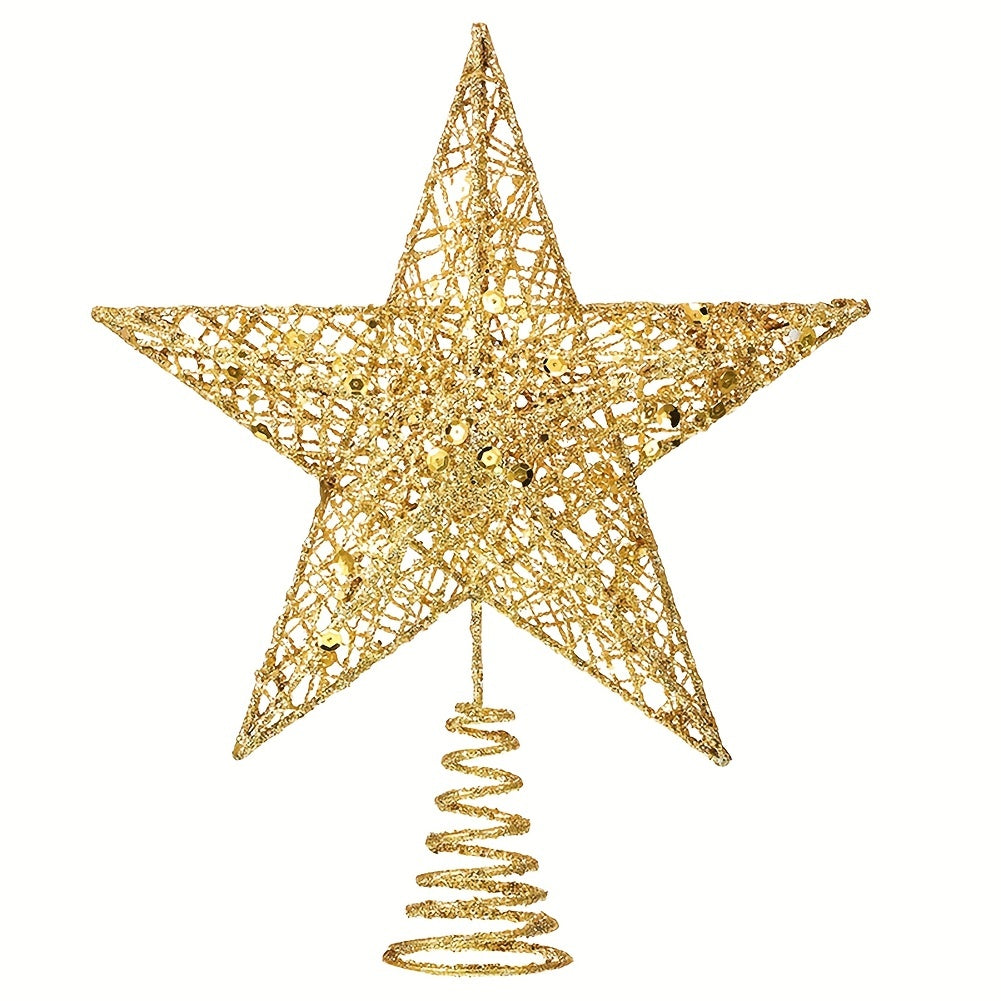 1pc Glitter Christmas Tree Star Topper Top Hat Decorations