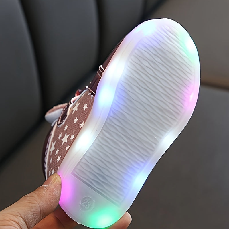 Girl's LED Light Up Skate Shoes High Top Comfy Non Slip Sneakers