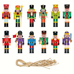 12pcs Christmas Nutcracker DIY Hanging Ornaments