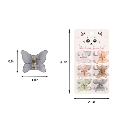 6pcs Small Butterfly Hair Claw Mini Insect Hair Claw Accessory for Women