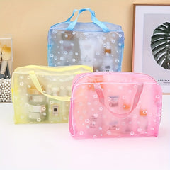 Flower Print Makeup Bag Waterproof Wash Bag Double Handle