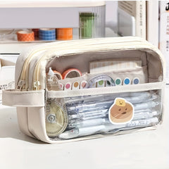 Large Capacity Pencil Case Stationery Bag Handheld Portable for Office School
