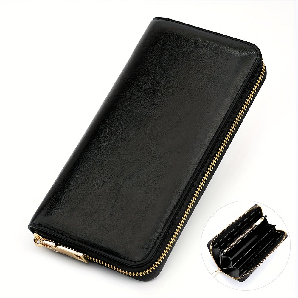 VARBEDER Long Wallet Zip Closure Wrist Strap Pockets Casual Style Envelope